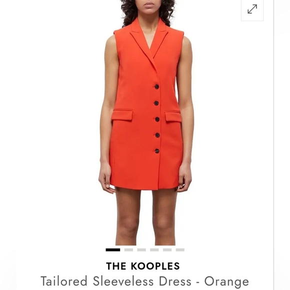 THE KOOPLES Tailored Sleeveless Orange Blazer Dress. NWT MSRP $475 US M - Picture 3 of 13